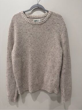 Wellen Sz M Recycled Cotton Headlands Crewneck Sweater Fisherman Knit